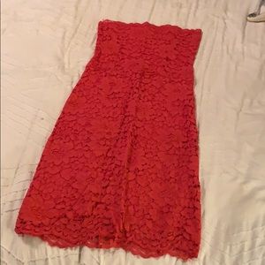 Strapless lace dress